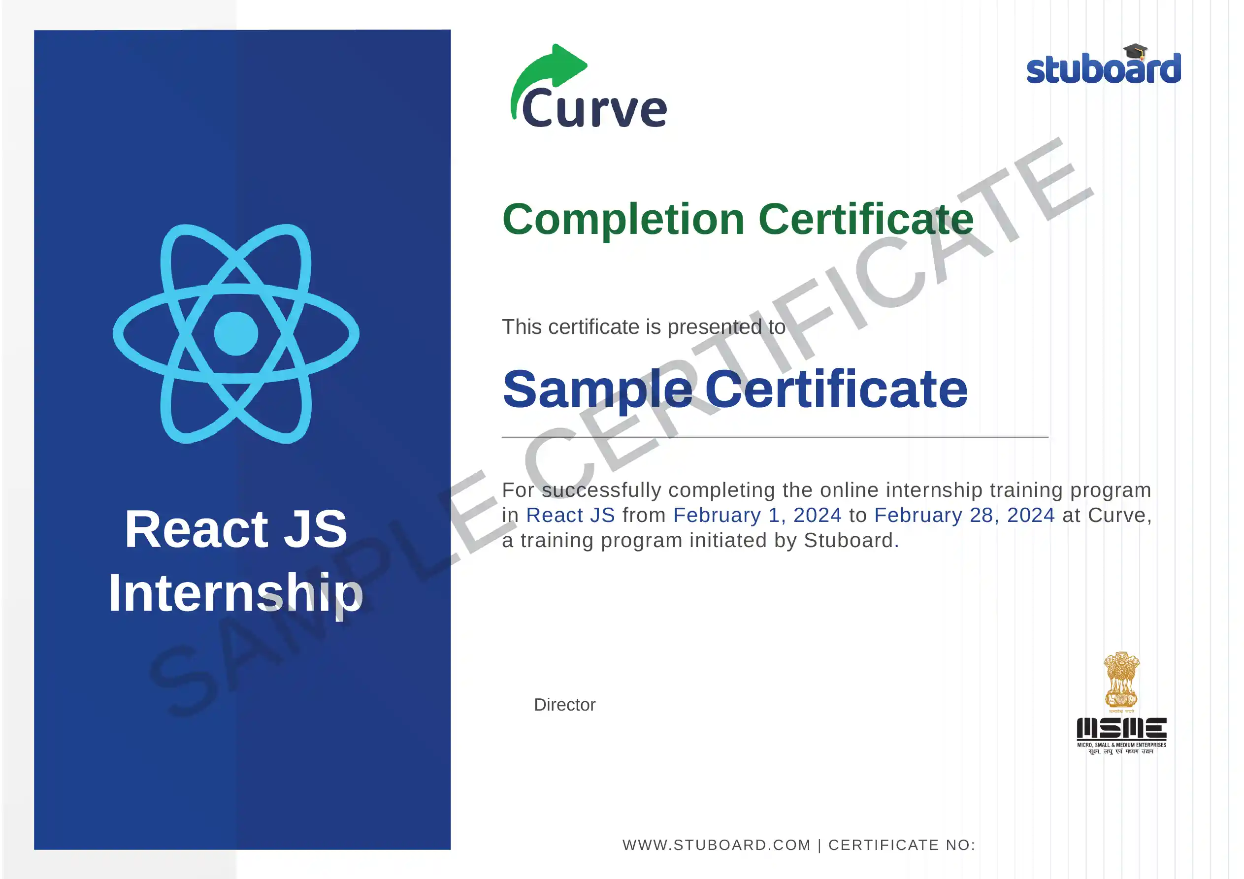 Curve Sample Certificate